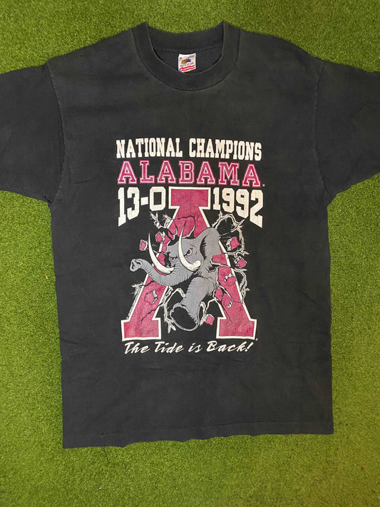 1992 Alabama Crimson Tide - Vintage College Football T-Shirt (Medium) Gametime Vintage