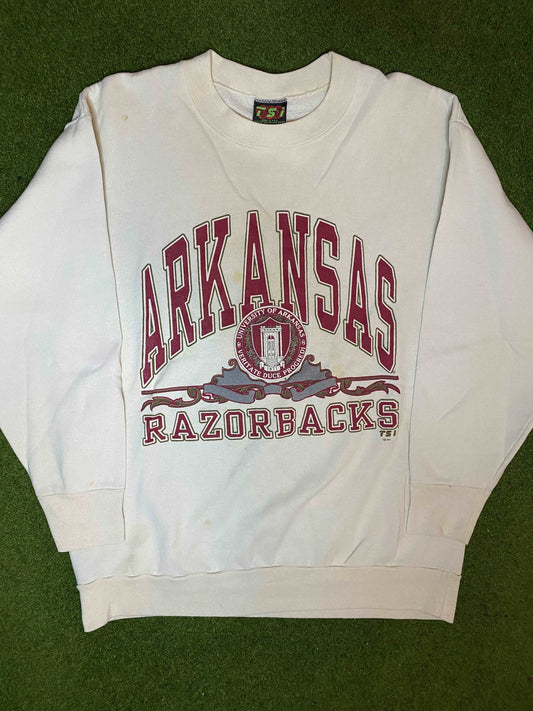 1992 Arkansas Razorbacks - Vintage University Crewneck Sweatshirt (Large)