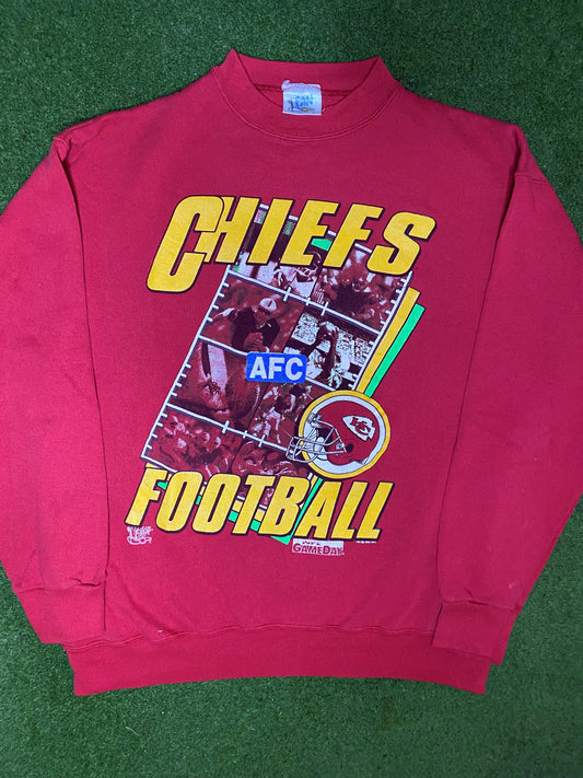 1992 Kansas City Chiefs - Vintage NFL Sweatshirt (Large) - Gametime Vintage