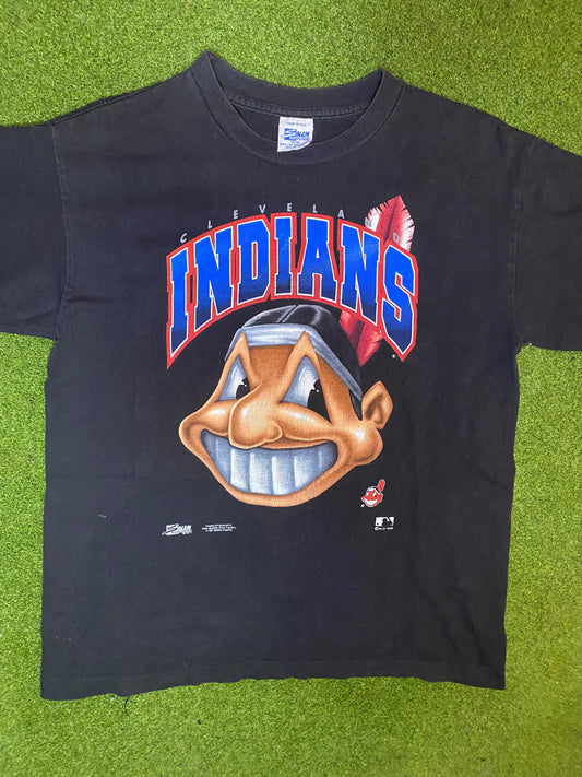 1992 Cleveland Indians - Vintage MLB T-Shirt (Youth Large) - Gametime Vintage