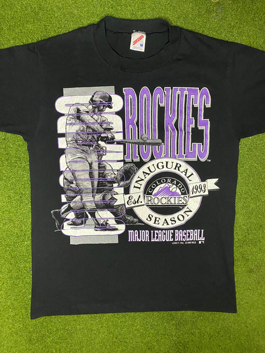 1992 Colorado Rockies - Inaugural Season - Vintage MLB T-Shirt (Medium) Gametime Vintage