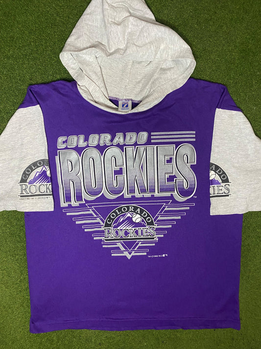 1992 Colorado Rockies - Vintage MLB T Shirt Hoodie (Medium)