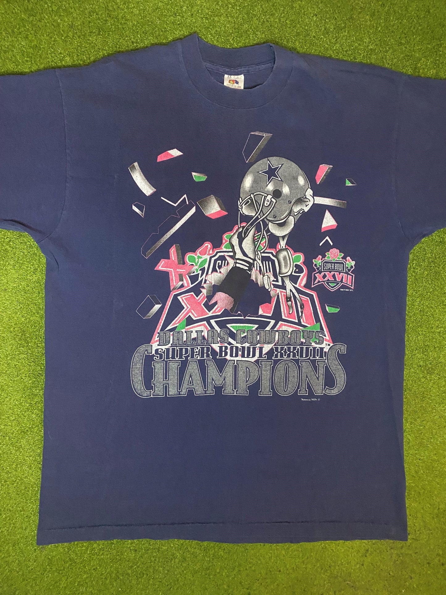 1992 Dallas Cowboys - Super Bowl XXVII Champions - Vintage NFL T-Shirt (XL)