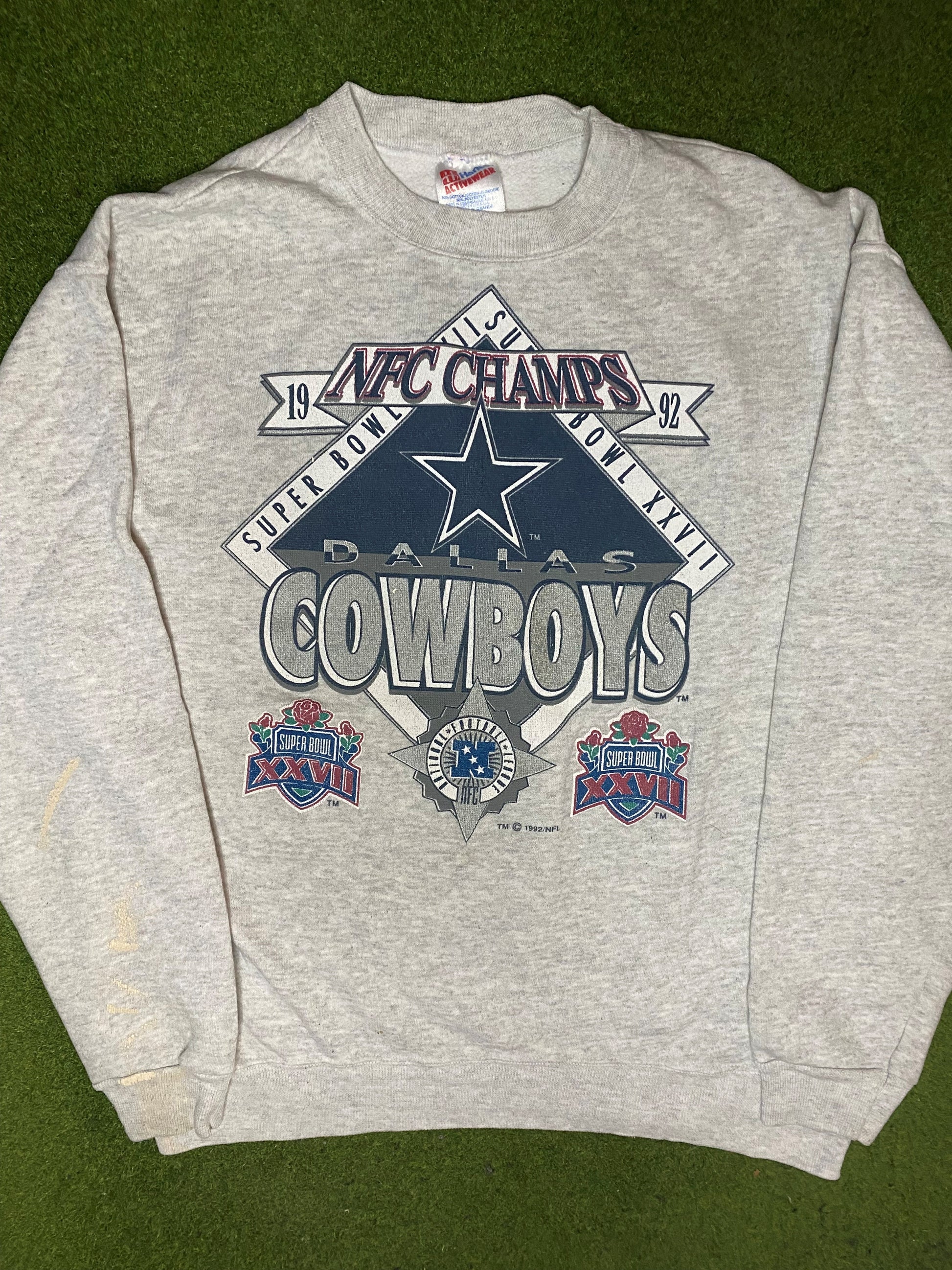 1992 Dallas Cowboys - NFC Champs - Vintage NFL Sweatshirt (XL) - Gametime Vintage