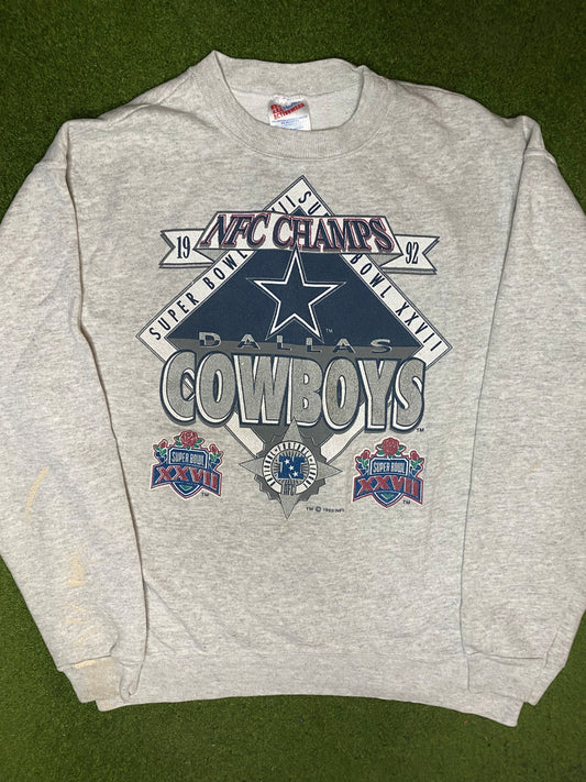 1992 Dallas Cowboys - NFC Champs - Vintage NFL Sweatshirt (XL) - Gametime Vintage