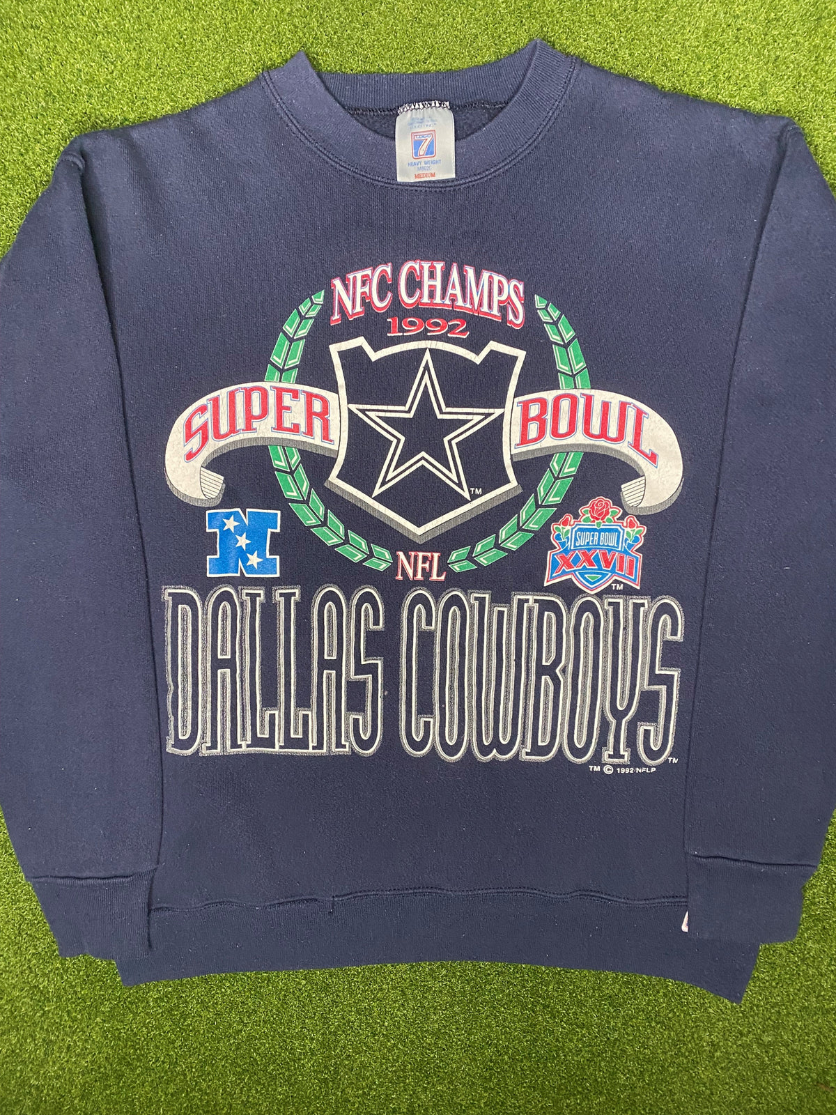 1992 Dallas Cowboys - Super Bowl XXXVII - Vintage NFL Sweatshirt (Medium)