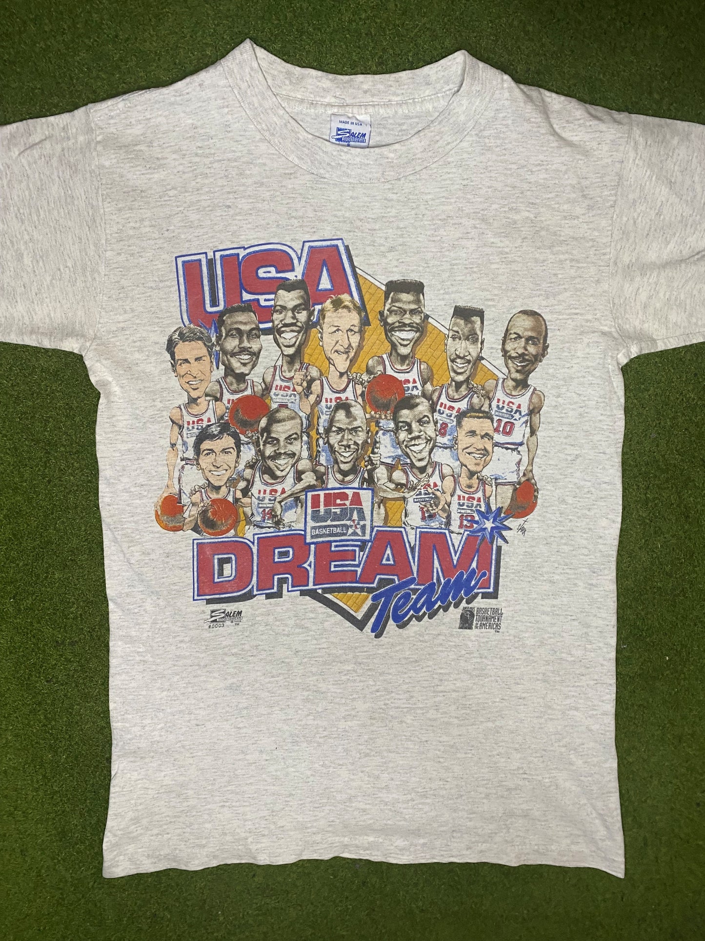 1992 USA Basketball - Dream Team - Double Sided - Vintage NBA T-Shirt (Small)