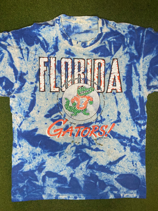 1992 Florida Gators - Tie Dye - Vintage College T Shirt (Large) - Gametime Vintage