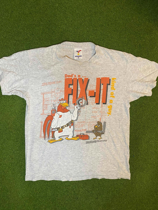 1992 Foghorn Leghorn - Dad's a Fix-It kind of guy - Vintage Cartoon Tee Shirt (Large) Gametime Vintage