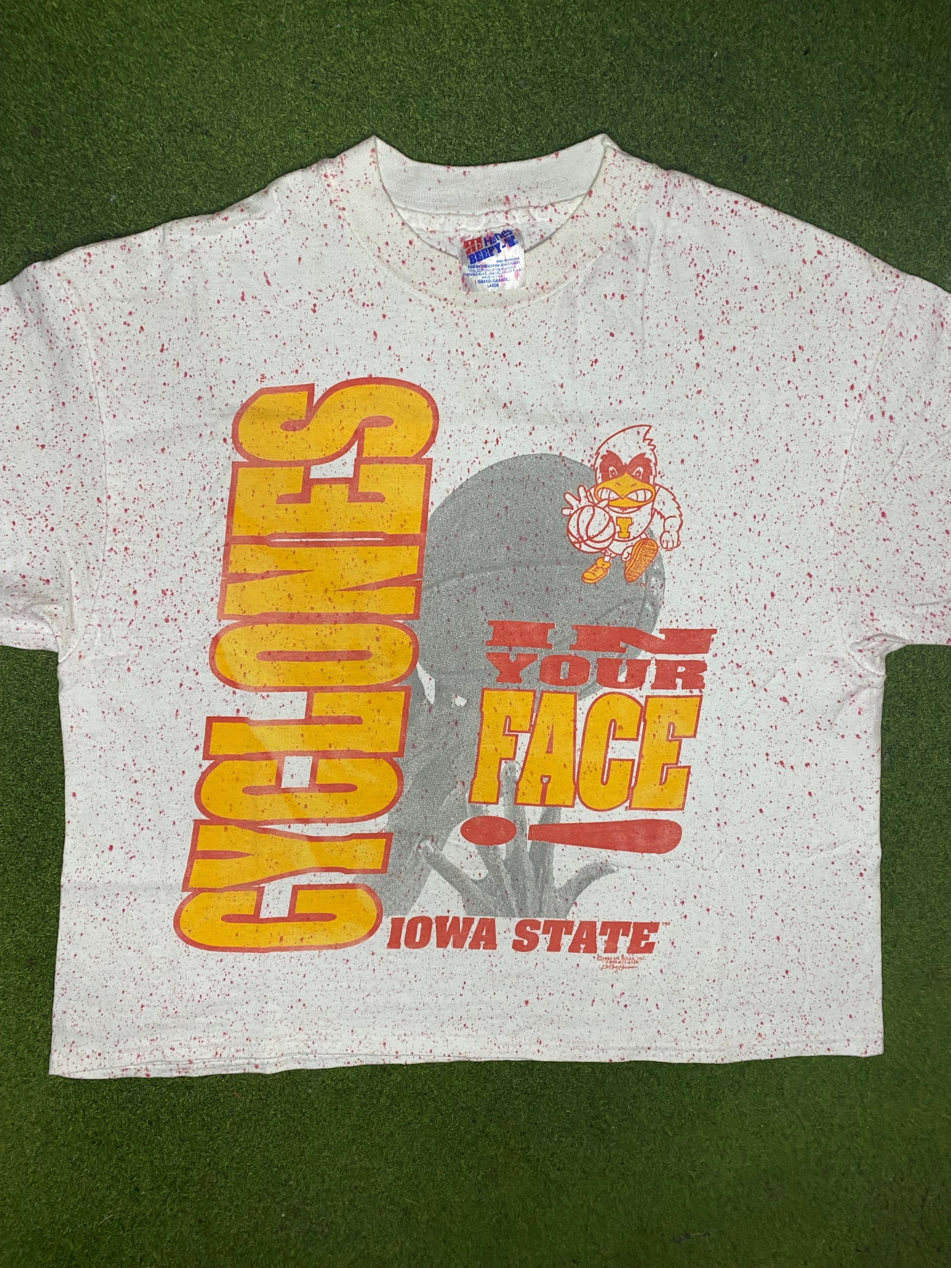 1992 Iowa State Cyclones - Vintage College T-Shirt (Large) 