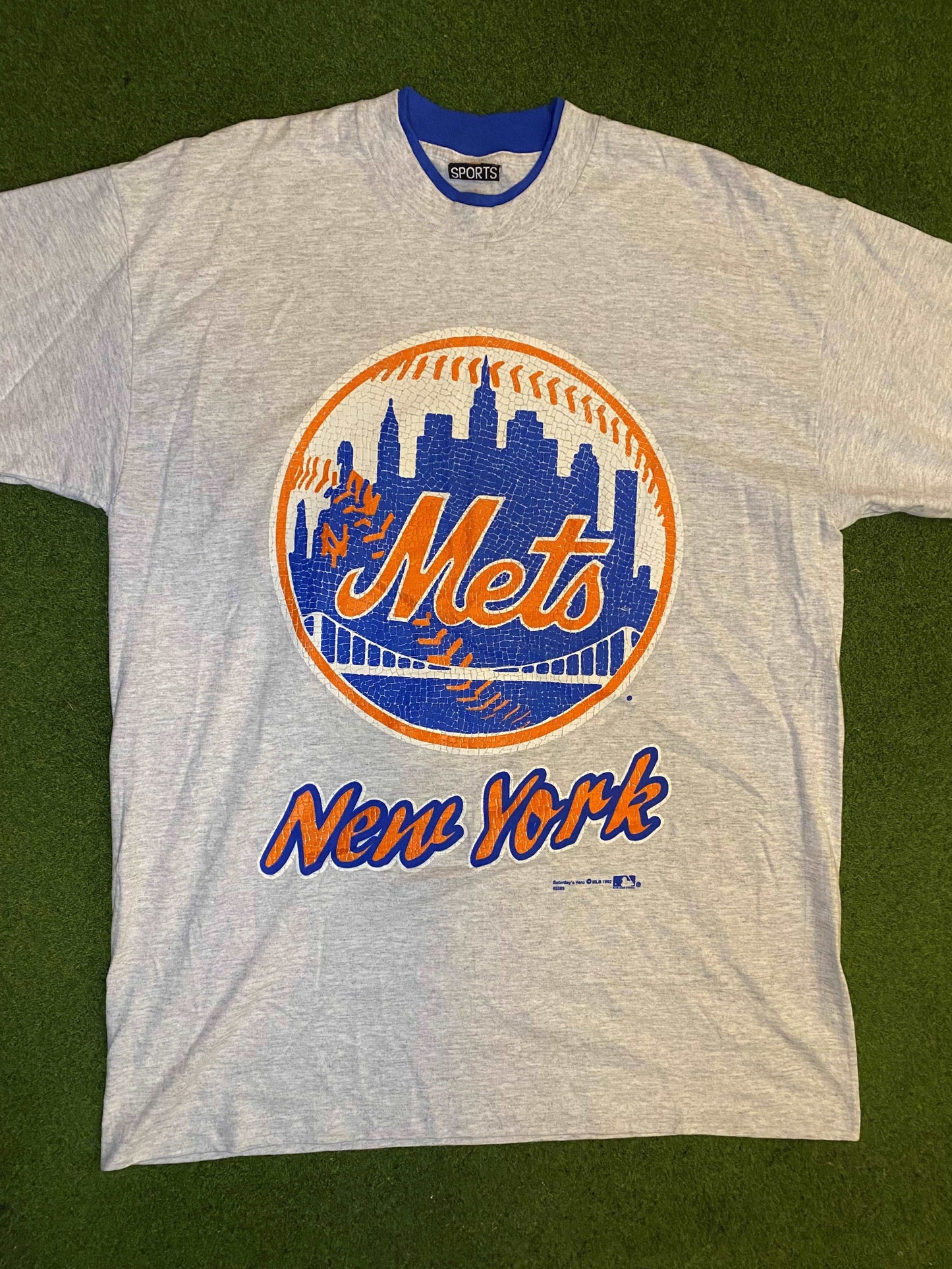 1992 New York Mets - Big Logo - Vintage MLB T-Shirt (XL) Gametime Vintage