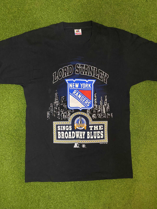 1992 New York Rangers - Lord Stanley - Vintage NHL T-Shirt (Large) Gametime Vintage