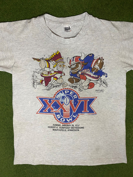 1992 Super Bowl XXVI - Bills Vs Redskins - Vintage NFL T Shirt (Large)