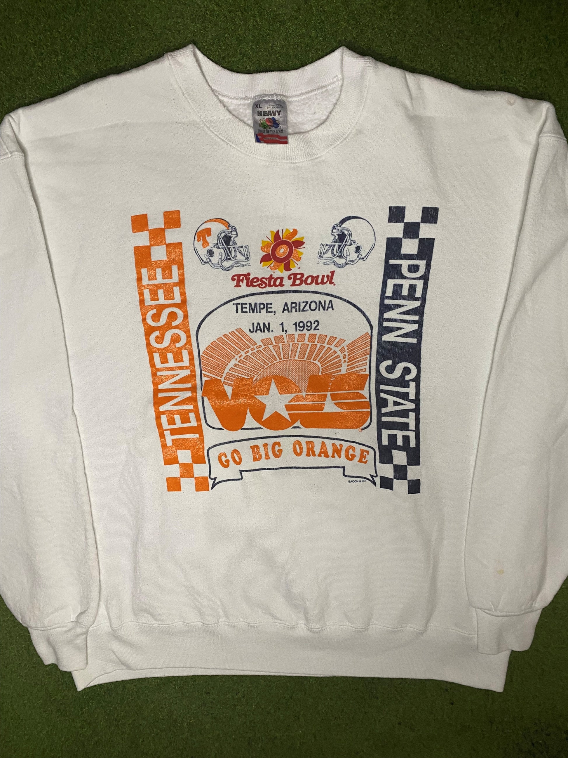 1992 Tennessee Volunteers - Fiesta Bowl - Vintage College Sweatshirt (XL) - Gametime Vintage