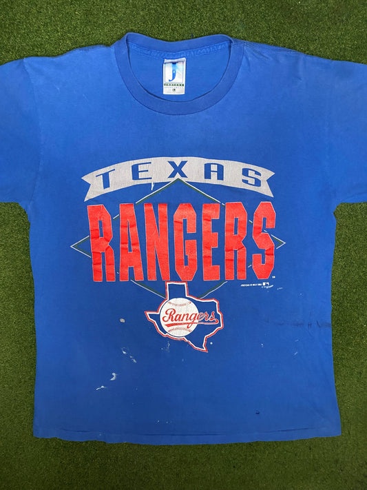 1992 Texas Rangers - Vintage MLB T Shirt (Large)