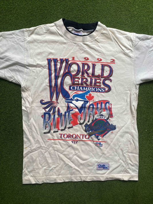 1992 Toronto Blue Jays - World Series Champions - Vintage MLB T-Shirt (Medium) Gametime Vintage