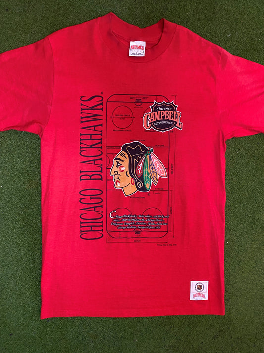 1992 Chicago Blackhawks - Vintage NHL T-Shirt (Large)