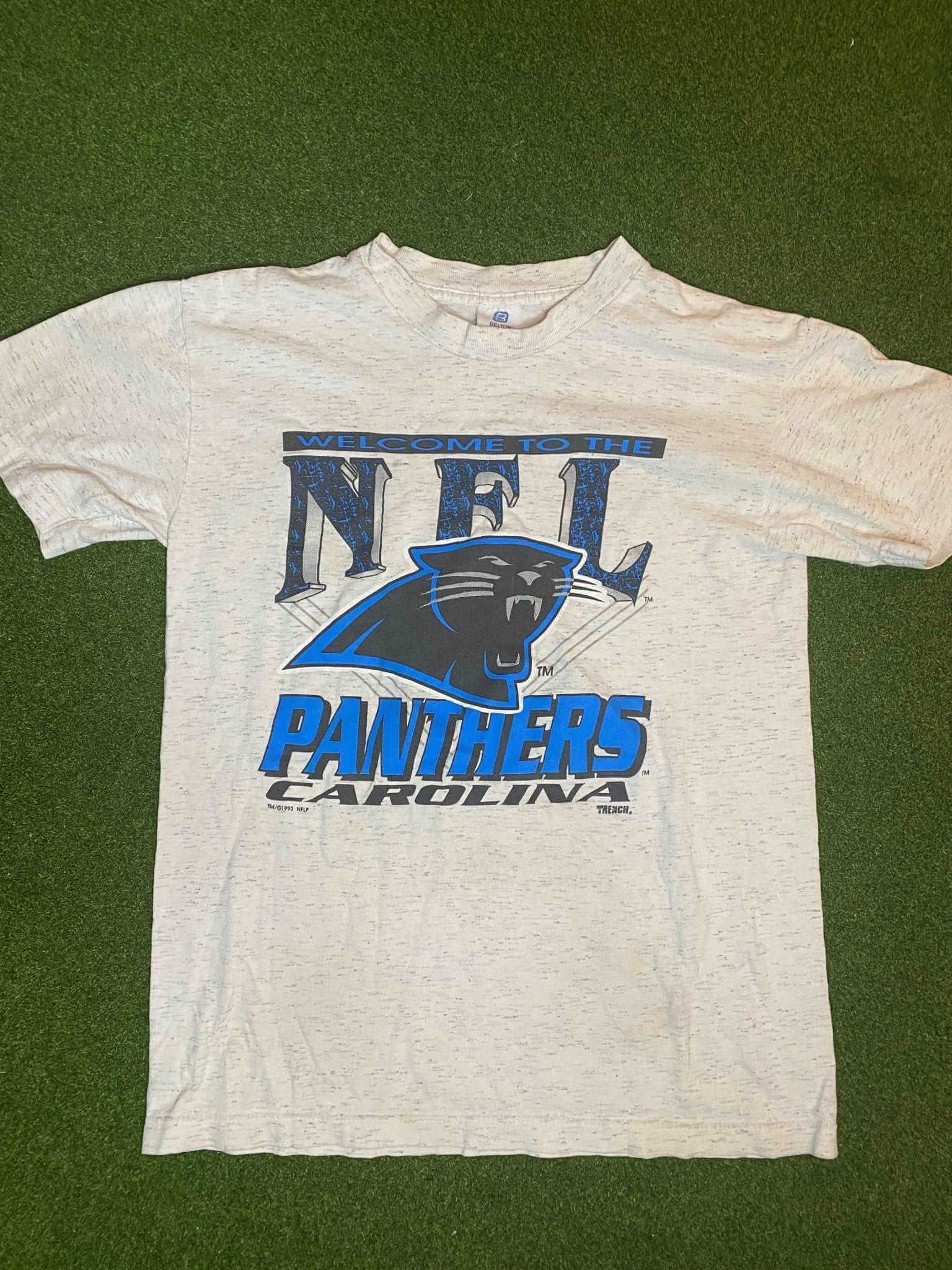 1993 Carolina Panthers - Welcome to the NFL - Vintage NFL Tee Shirt (Medium)