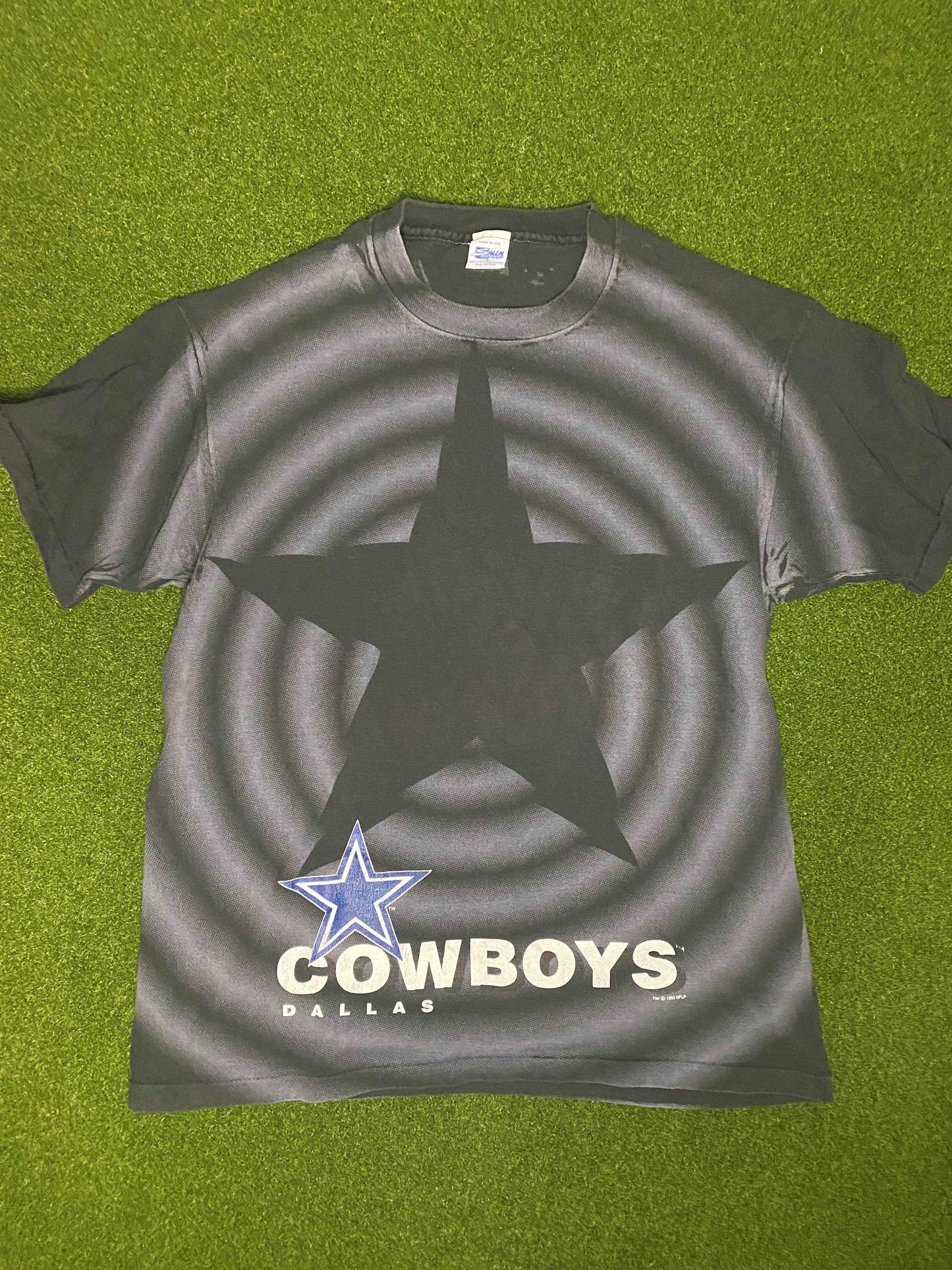 1993 Dallas Cowboys - Print All Over - Vintage NFL Tee Shirt (Large) Gametime Vintage