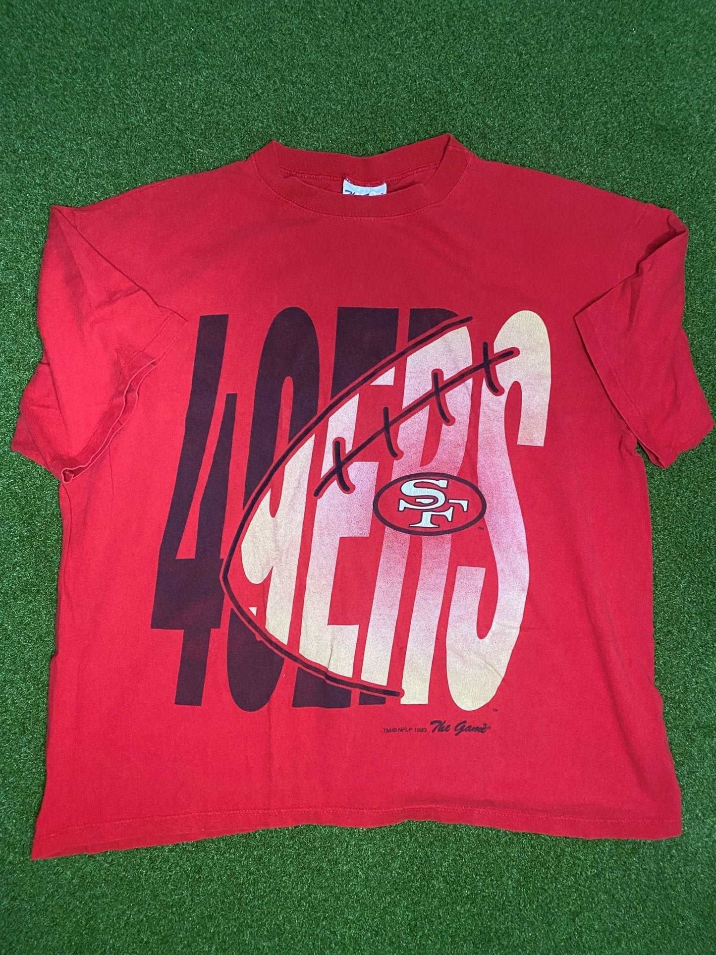 1993 San Francisco 49ers - Big Logo - Vintage NFL Tee Shirt (XL) - GAMETIME VINTAGE