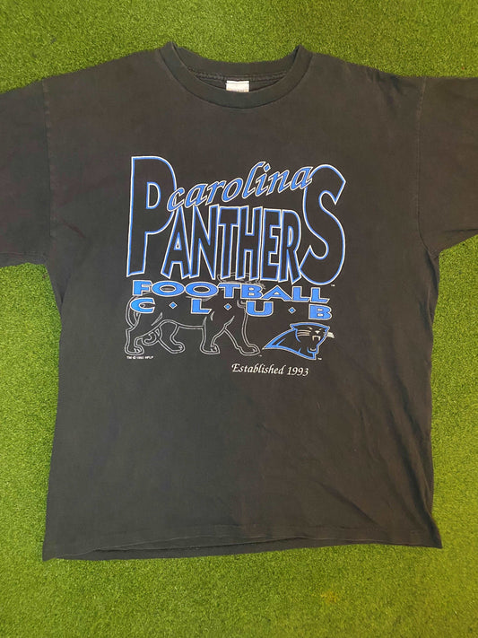 1993 Carolina Panthers - Football Club - Vintage NFL T-Shirt (Large) Gametime Vintage