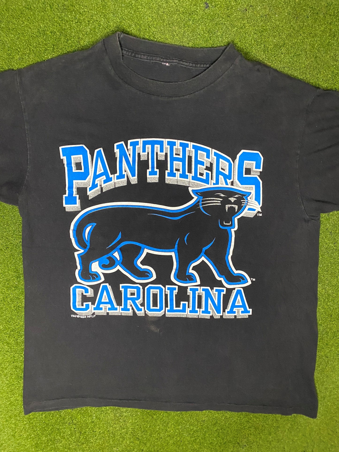 1993 Carolina Panthers - Old Logo - Vintage NFL T Shirt (Large) - Gametime Vintage