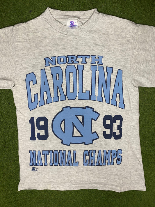 1993 North Carolina Tar Heels - National Champs - Vintage College Tee (Small) - Gametime Vintage