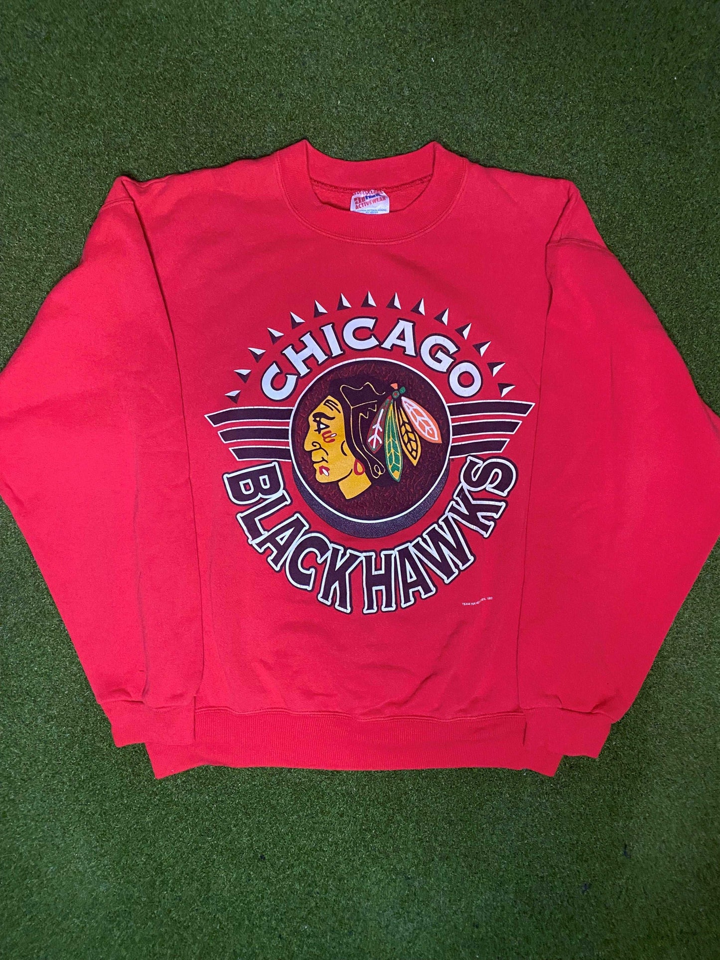 1993 Chicago Blackhawks - Vintage NHL Crewneck Sweatshirt (XL)