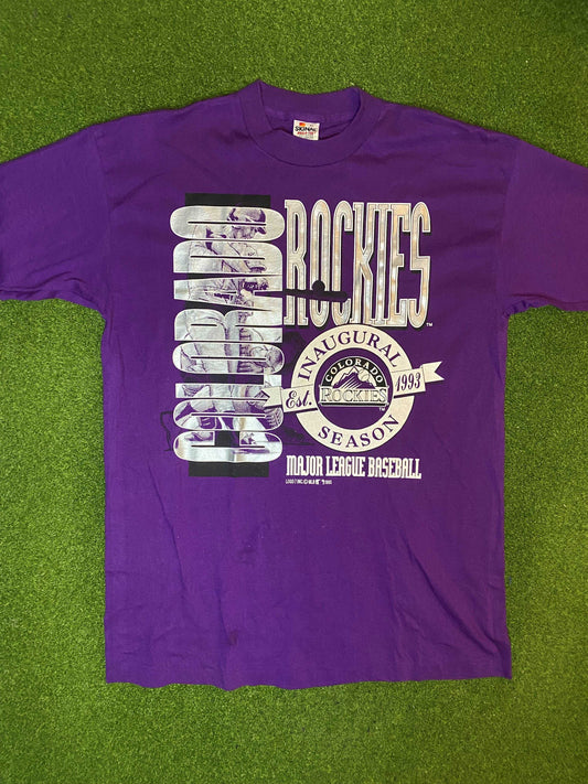 1993 Colorado Rockies - Inaugural Season - Vintage MLB Tee Shirt (XL)