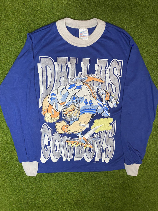 1993 Dallas Cowboys - Vintage NFL Long Sleeve (Youth Medium) - Gametime Vintage