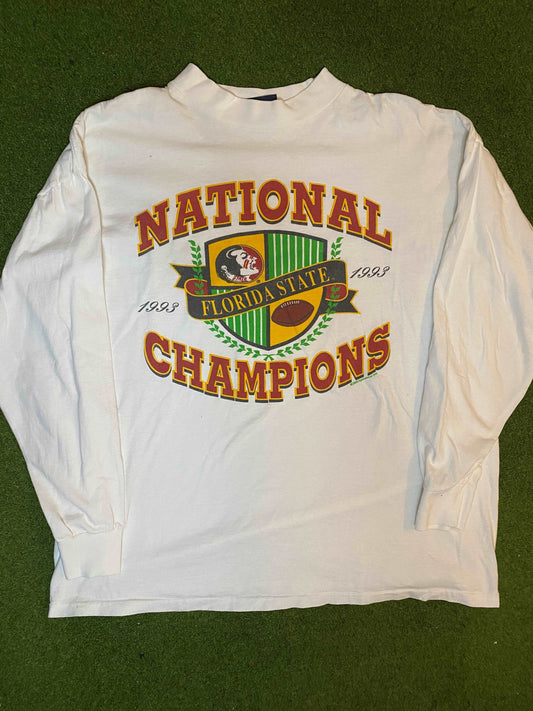 1993 Florida State Seminoles - National Champions - Vintage College Football Long Sleeve (XL) Gametime Vintage