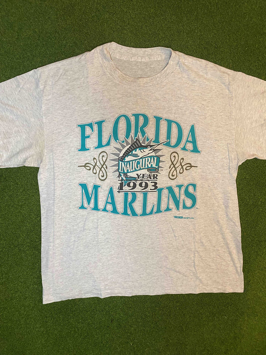 1993 Florida Marlins - Inaugural Year - Vintage MLB Tee Shirt (Medium) Gametime Vintage