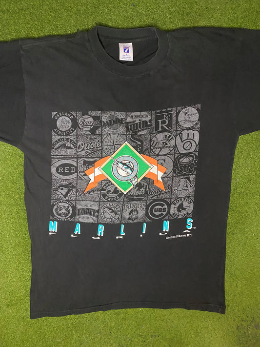 1993 Florida Marlins - Vintage MLB T Shirt (Large) - Gametime Vintage