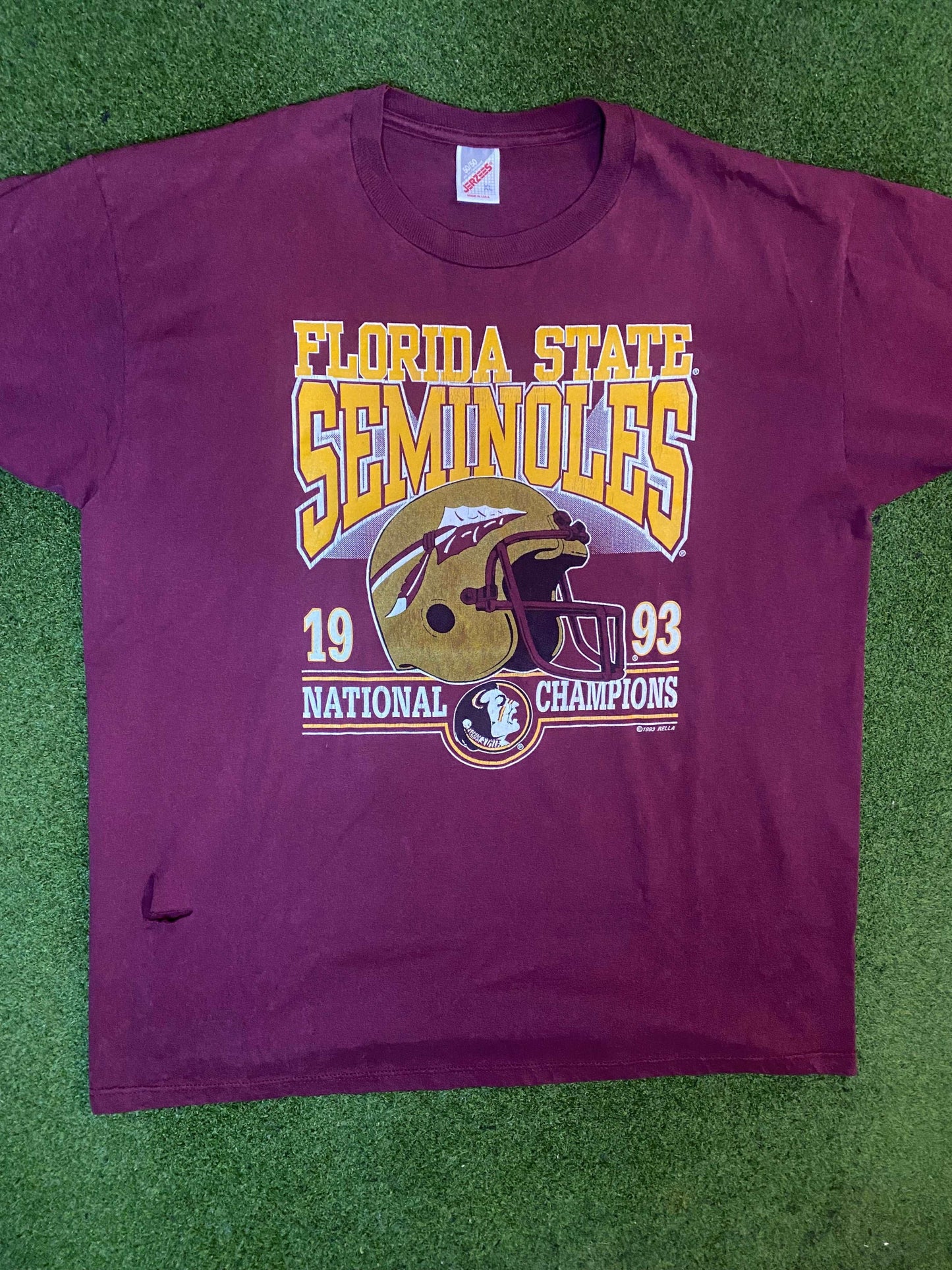 1993 Florida State Seminoles - National Champions - Vintage College Football T-Shirt (XL) Gametime Vintage