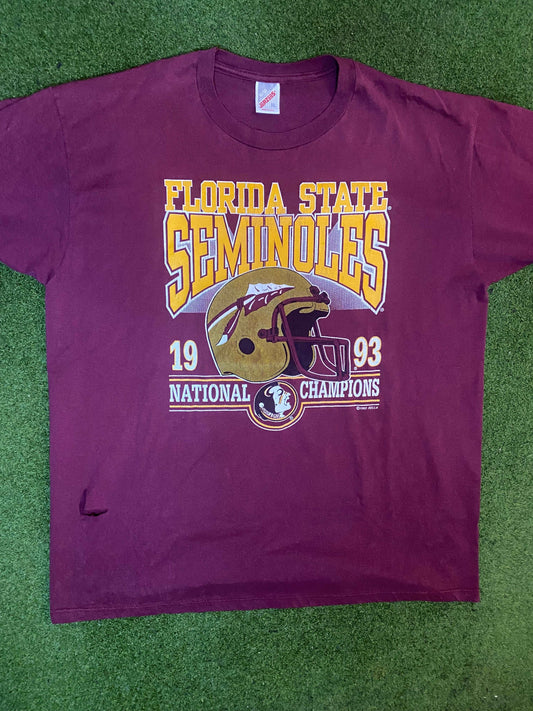 1993 Florida State Seminoles - National Champions - Vintage College Football T-Shirt (XL)