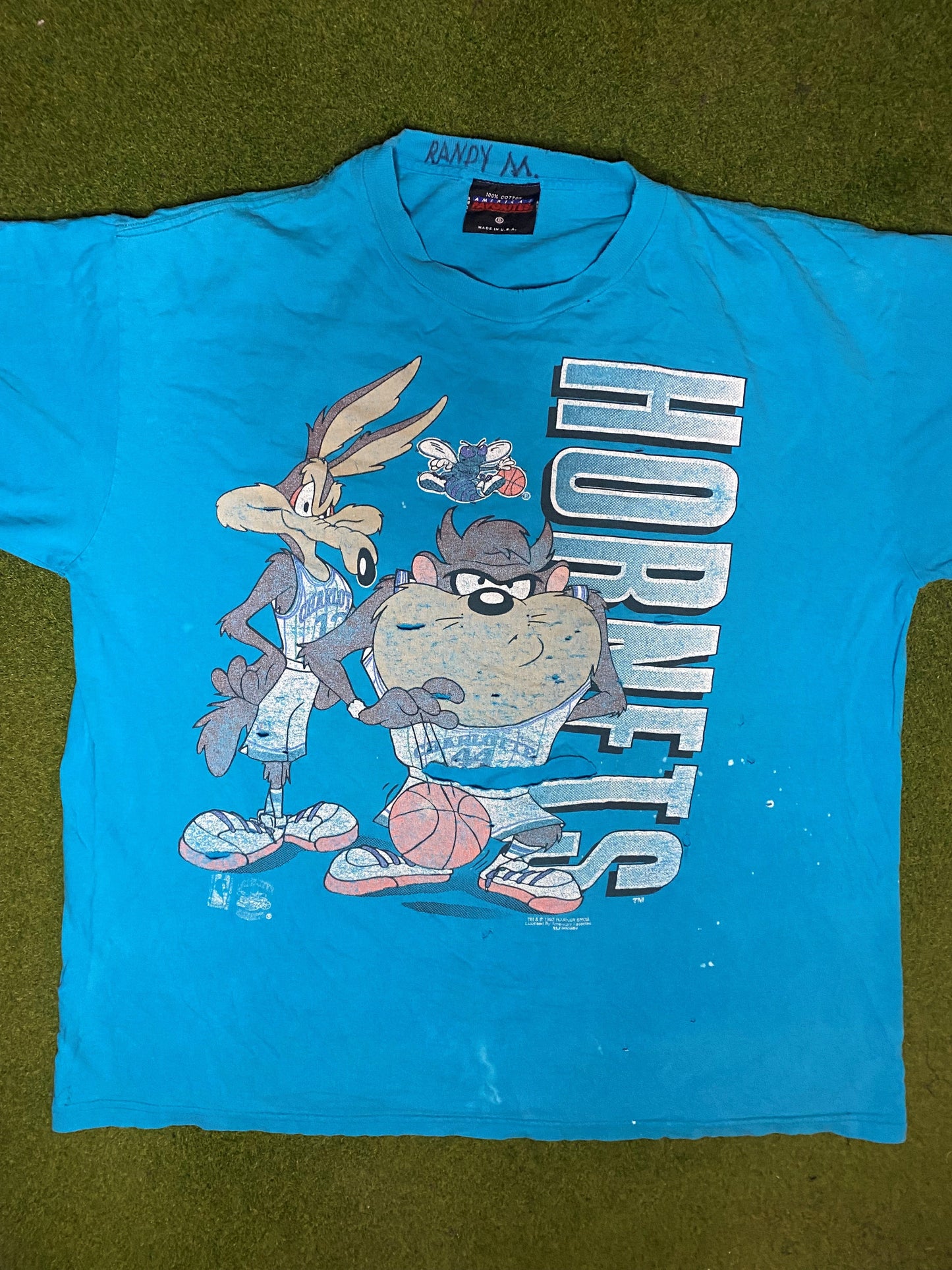 1993 Charlotte Hornets - Looney Tunes Crossover - Vintage NBA T-Shirt (XL) Gametime Vintage