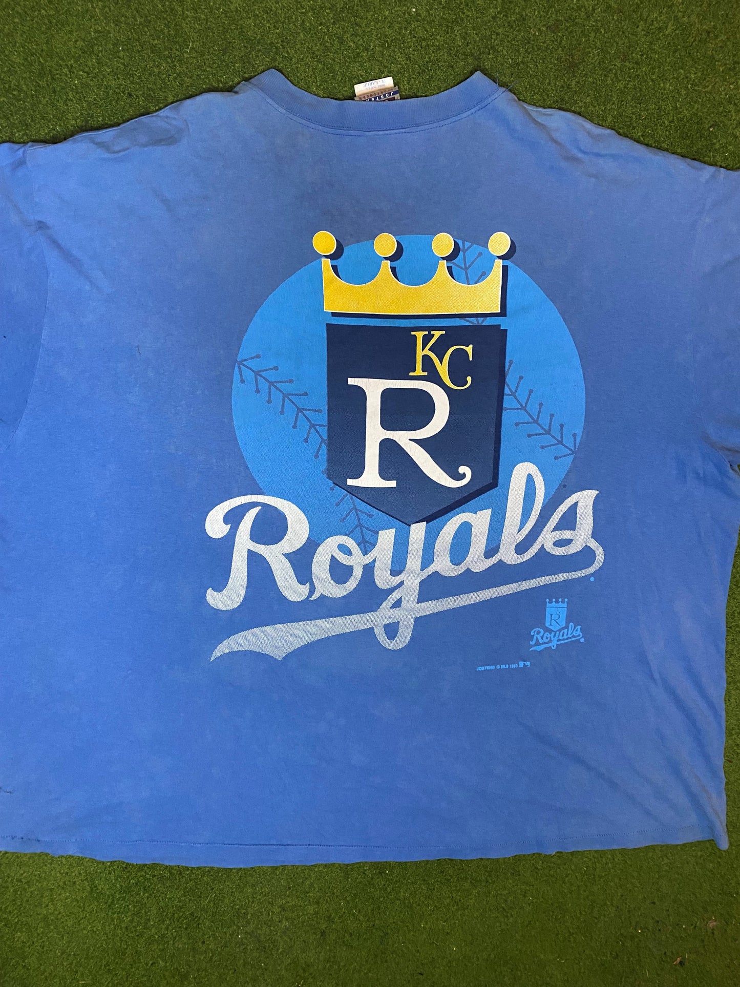 1993 Kansas City Royals - Double Sided - Vintage MLB T-Shirt (3XL) Gametime Vintage