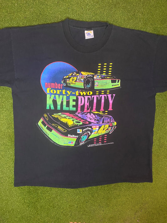 1993 Kyle Petty - Mellow Yello - Vintage NASCAR T-Shirt (XL) Gametime Vintage