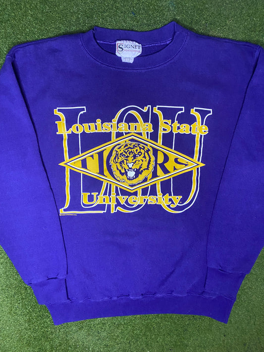 1993 LSU Tigers - Vintage College Sweatshirt (XL) - Gametime Vintage