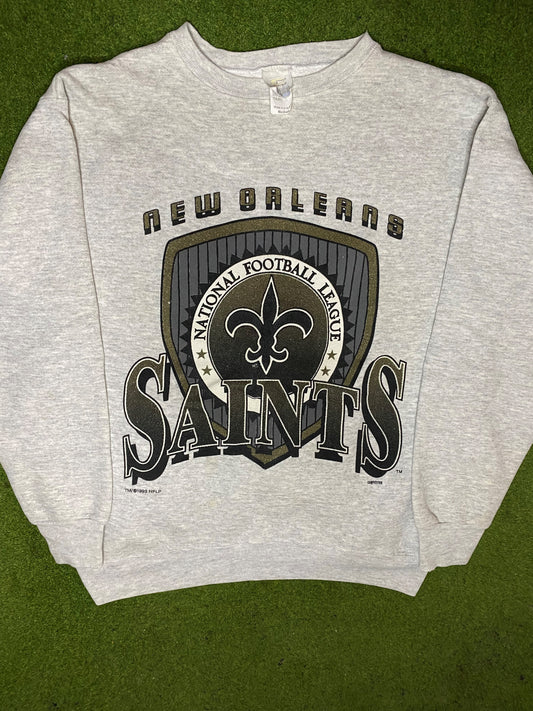 1993 New Orleans Saints - Vintage NFL Sweatshirt (Medium) Gametime Vintage