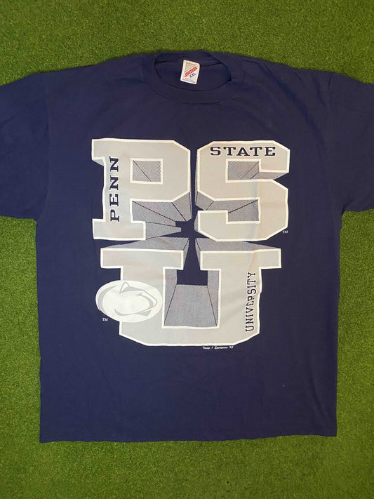 1993 Penn State Nittany Lions - Vintage College Tee Shirt (2XL) Gametime Vintage