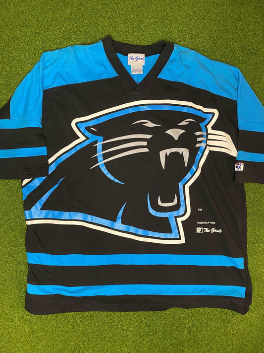 1993 Carolina Panthers - Print All Over - Vintage NFL Shirt (XL)