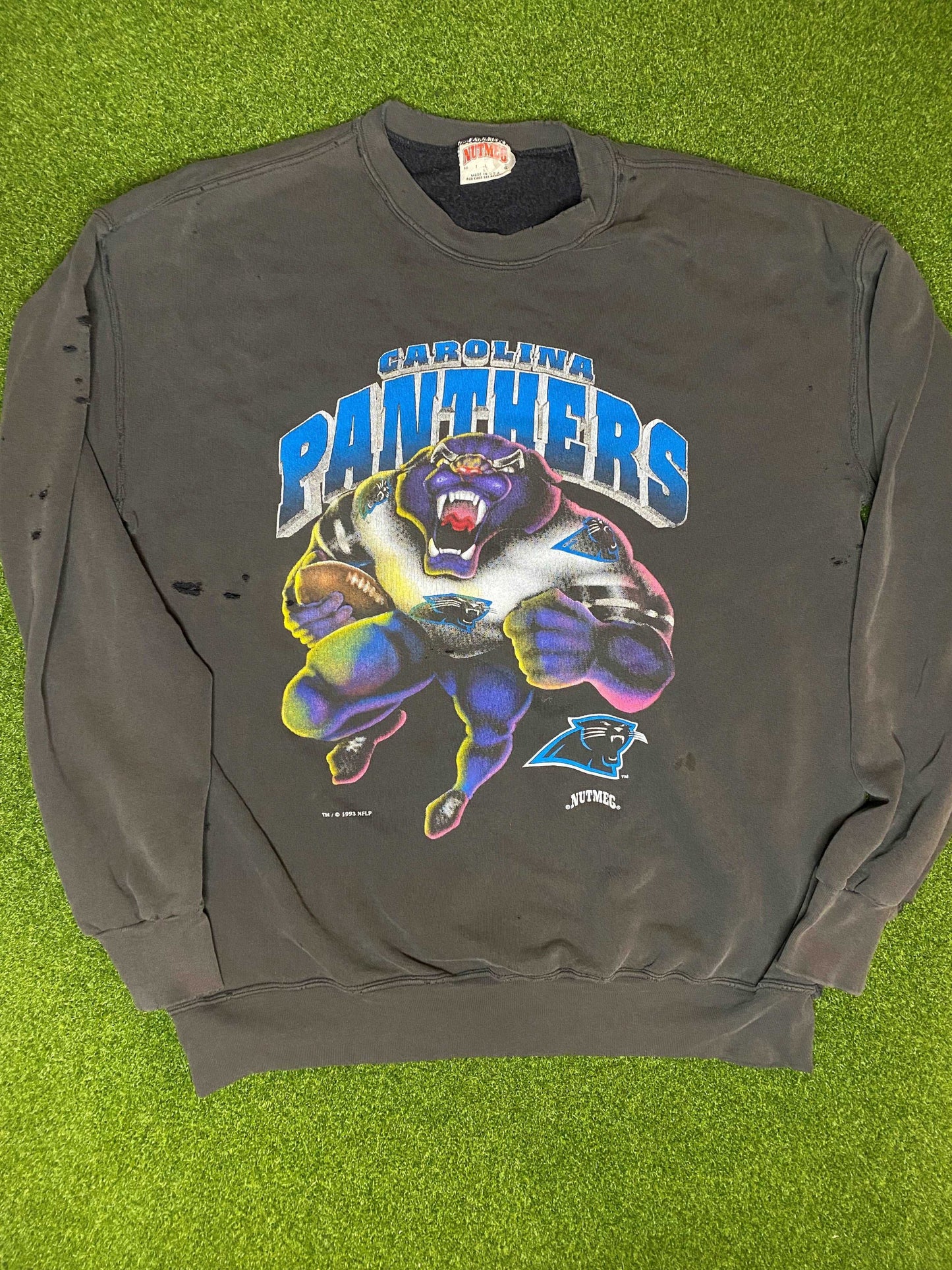 1993 Carolina Panthers - Big Logo - Vintage NFL Crewneck (Large)