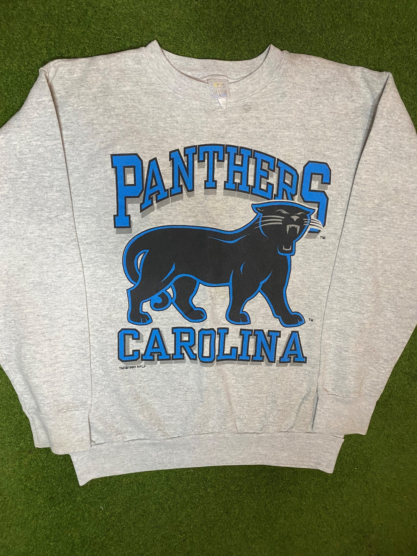 1993 Carolina Panthers - Old Logo - Vintage NFL Sweatshirt (Large)