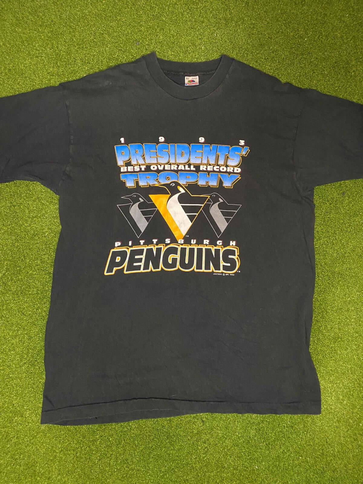 1993 Pittsburgh Penguins - Presidents Trophy - Vintage NHL Tee Shirt (XL)