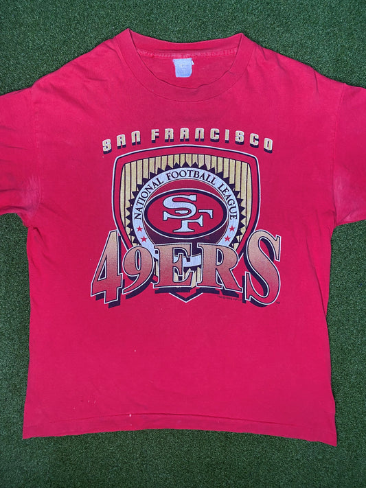 1993 San Francisco 49ers - Vintage NFL T Shirt (Large)