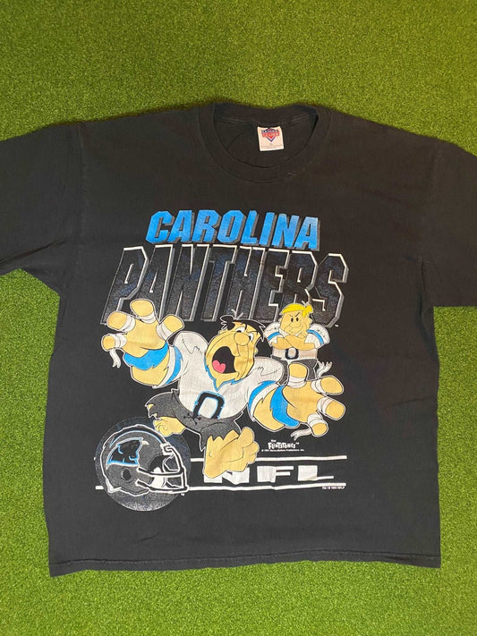 1994 Carolina Panthers - Flintstones - Vintage NFL Tee (XL) - GAMETIME VINTAGE