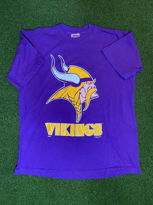 1994 Minnesota Vikings - Big Logo - Vintage NFL Tee Shirt (XL) - GAMETIME VINTAGE