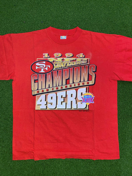 1994 San Francisco 49ers - NFC Champions - Vintage NFL Tee Shirt (XL)