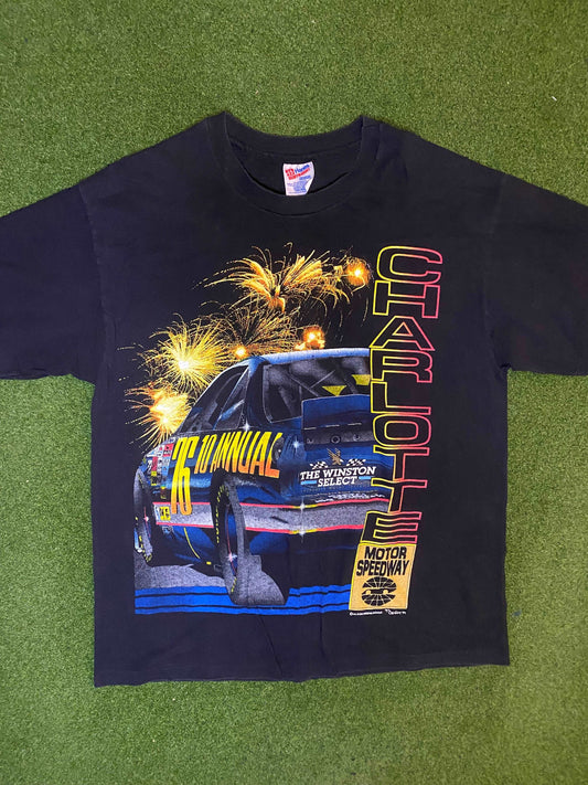 1994 Charlotte Motor Speedway - Winson Select - Double Sided - Vintage NASCAR Tee Shirt (Large)